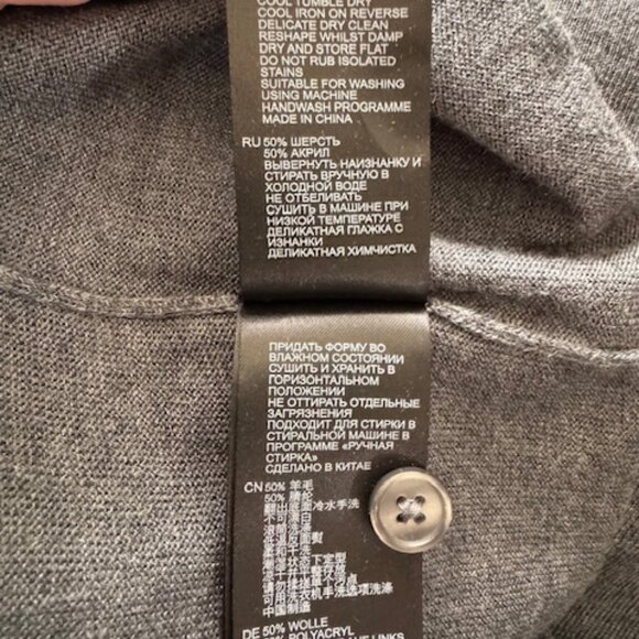 Reiss Grey Wool Blend Polo Sweater Size Med - Picture 10 of 10